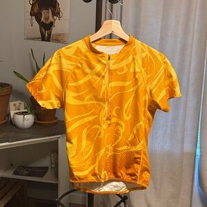 Bright Yellow Graphic Cycling Jersey